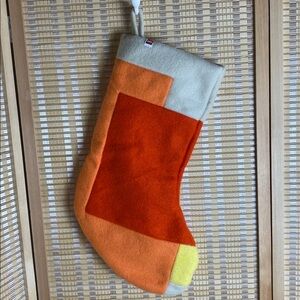 Lego Collection Target Color Block Felt Christmas Stocking Orange Red 20"